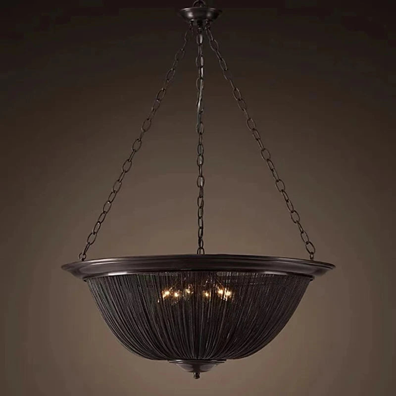 Black American Tassel Ceiling Chandelier