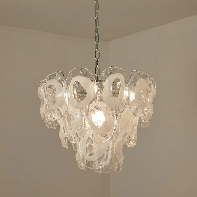 Celina French Style Tiered Glass chandelier, product gallery image 9 of 11