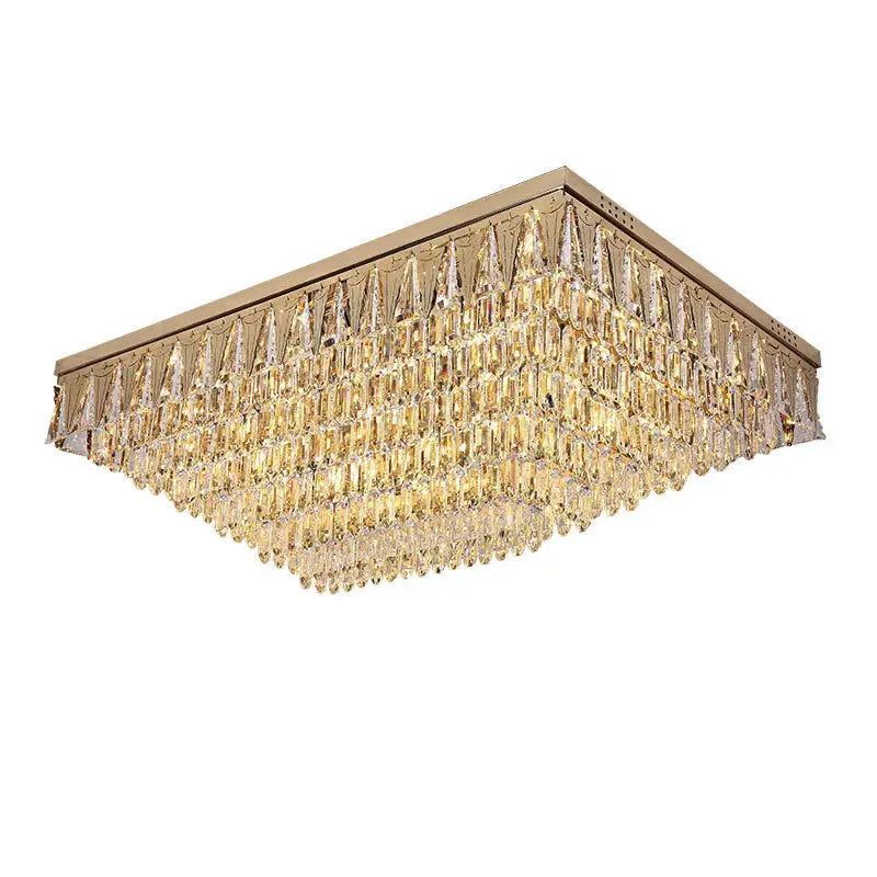 Rectangular Round Crystal Luxury Ceiling Lamp
