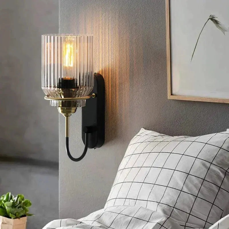 Retro Industrial Style Bedroom Glass Wall Lamp ChandeliersLife®