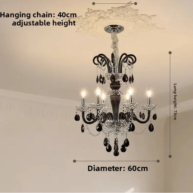Black French Crystal Chandelier ChandeliersLife®