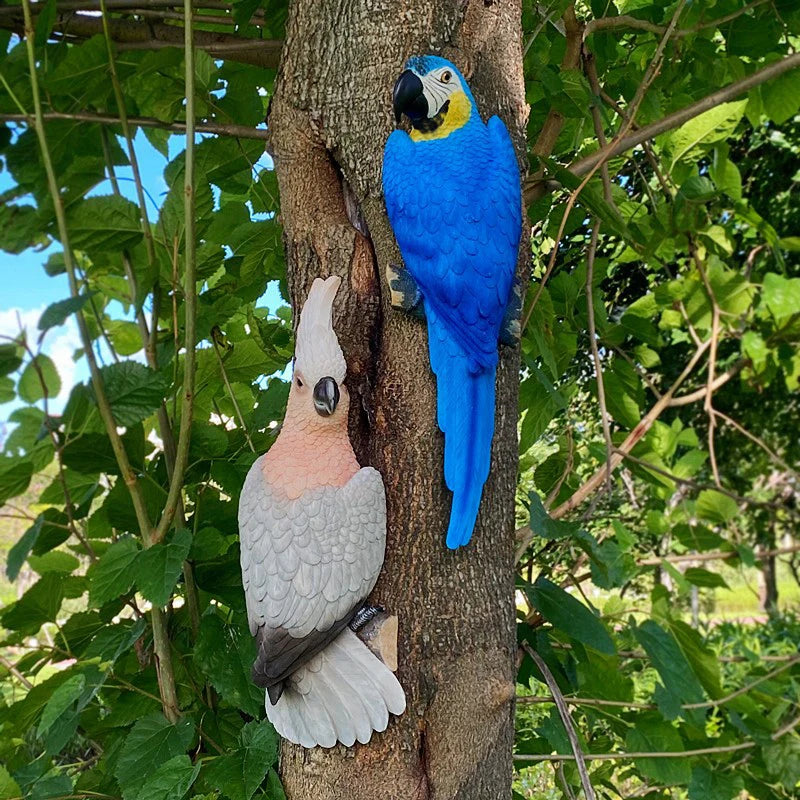 Wall Mounted Parrot Sculptures