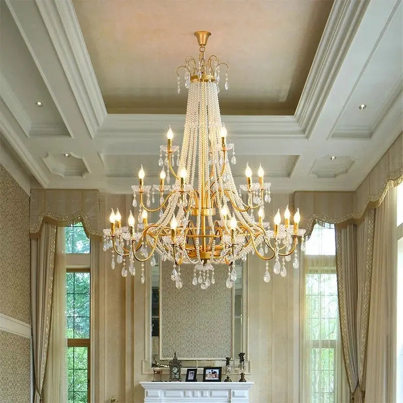 French Design Pearl Crystal Chandelier