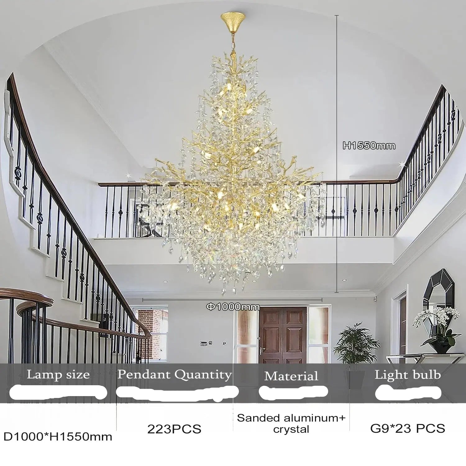 Luxury Crystal Chandelier Foyer Lighting