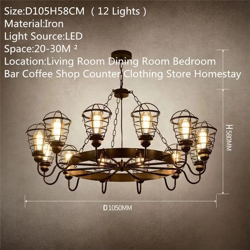 Industrial Retro Decor Chandelier