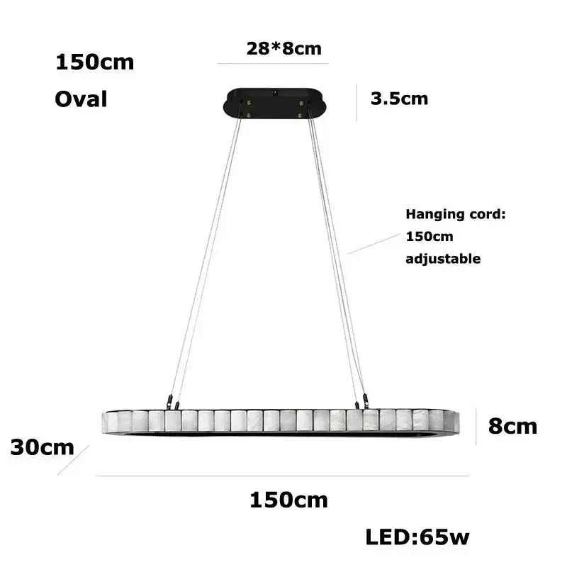 Modern Minimalist Designer Alabaster Chandelier ChandeliersLife®