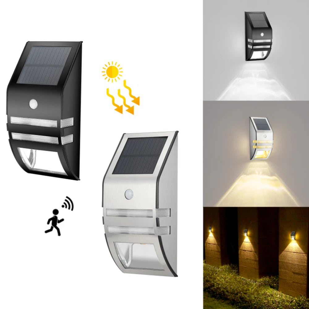 Motion Sensor Waterproof Solar Power Outdoor LED Wall Lamp