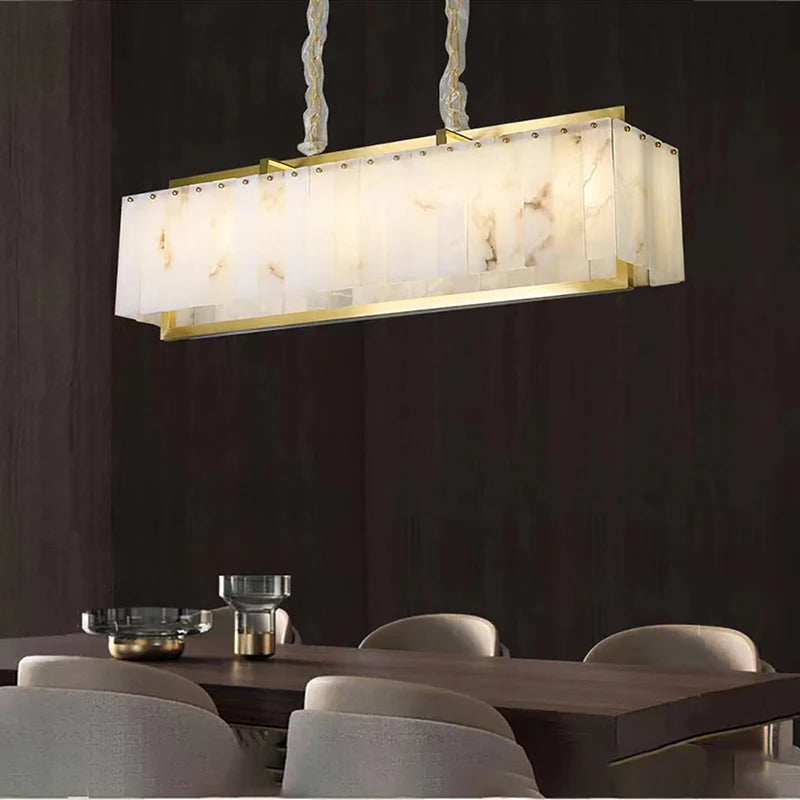 New Square Natural Marble Chandeliers ChandeliersLife®