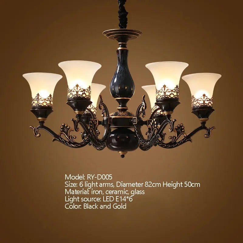 Dark Antique Ceramic Chandelier