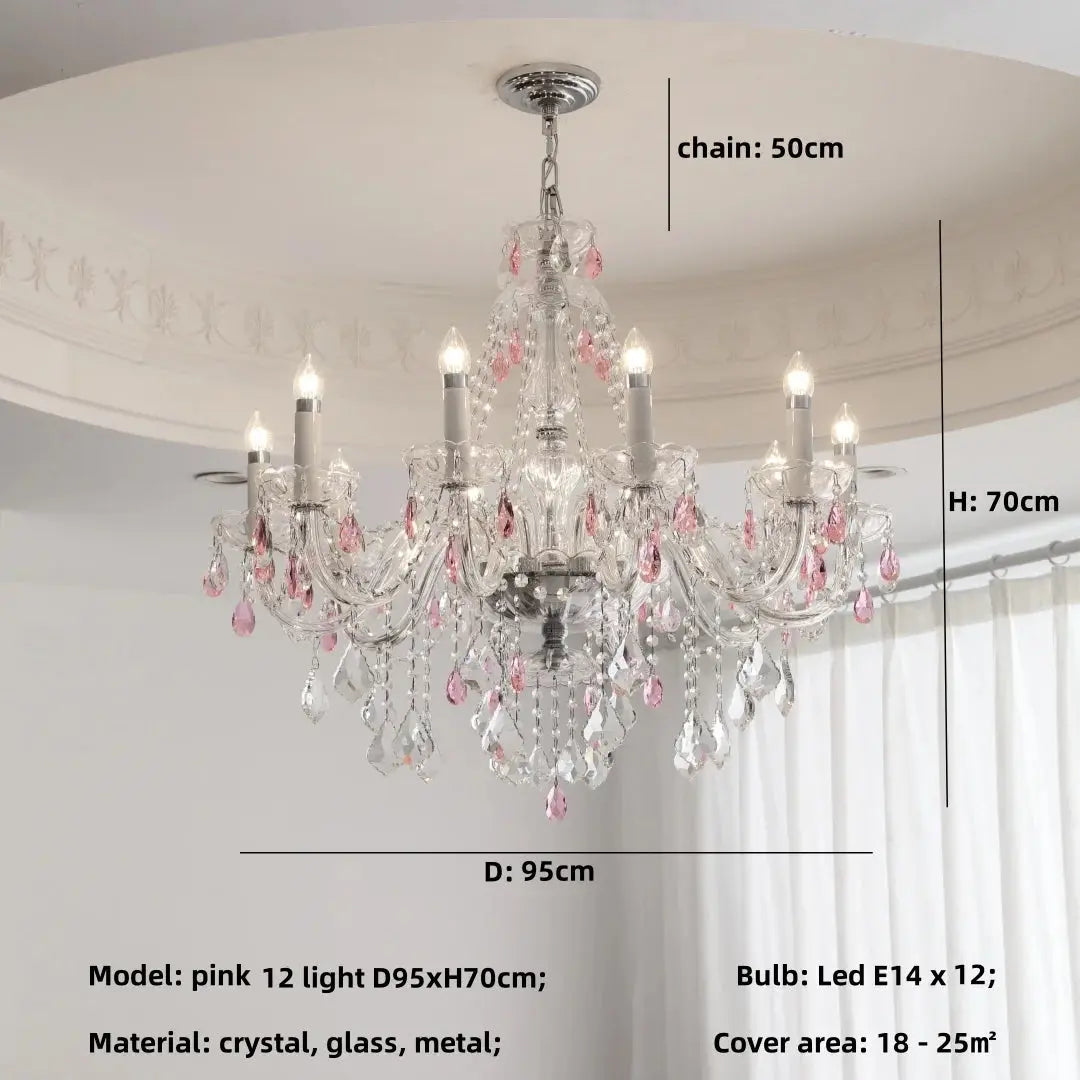 French Blue Crystal Chandelier