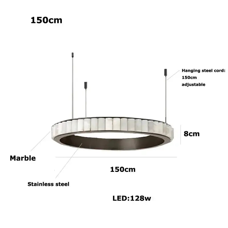 Modern Minimalist Designer Alabaster Chandelier ChandeliersLife®