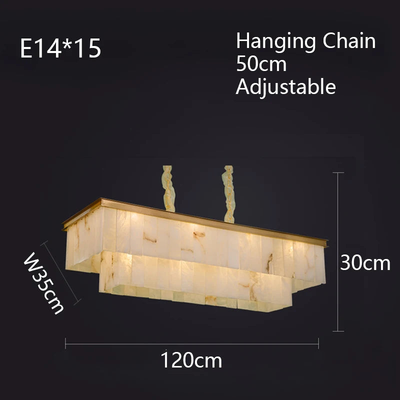 New Square Natural Marble Chandeliers ChandeliersLife®