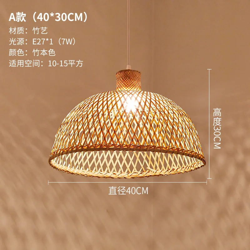 Art Living Room Tea Room Bamboo Pendant Lights