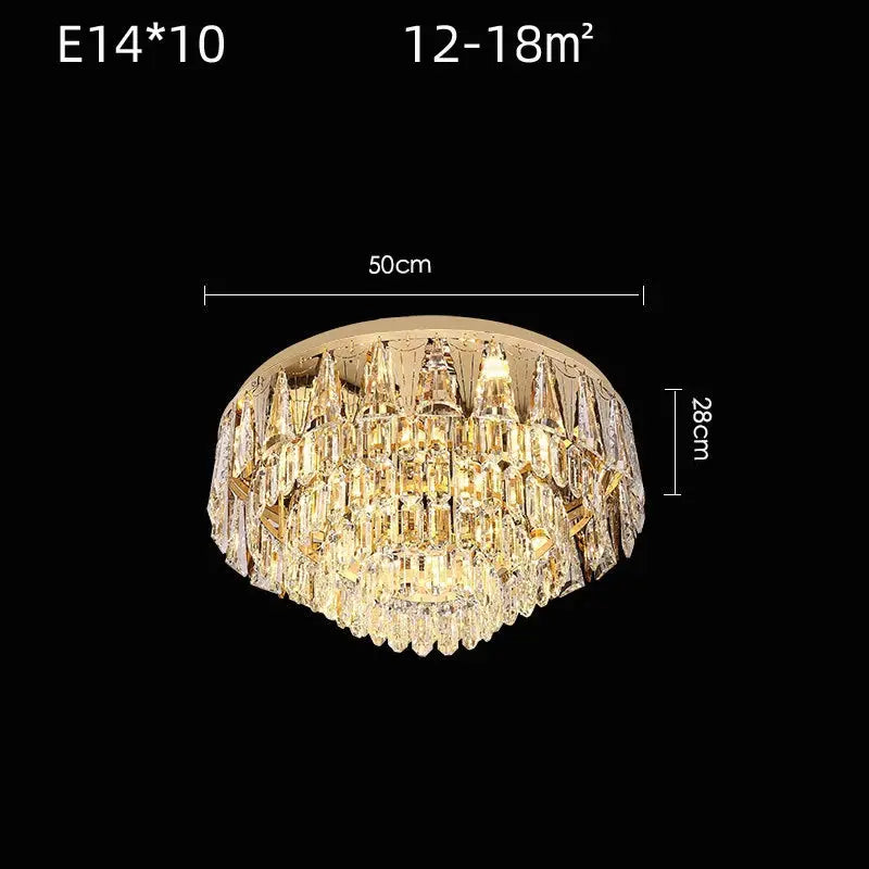 Rectangular Round Crystal Luxury Ceiling Lamp