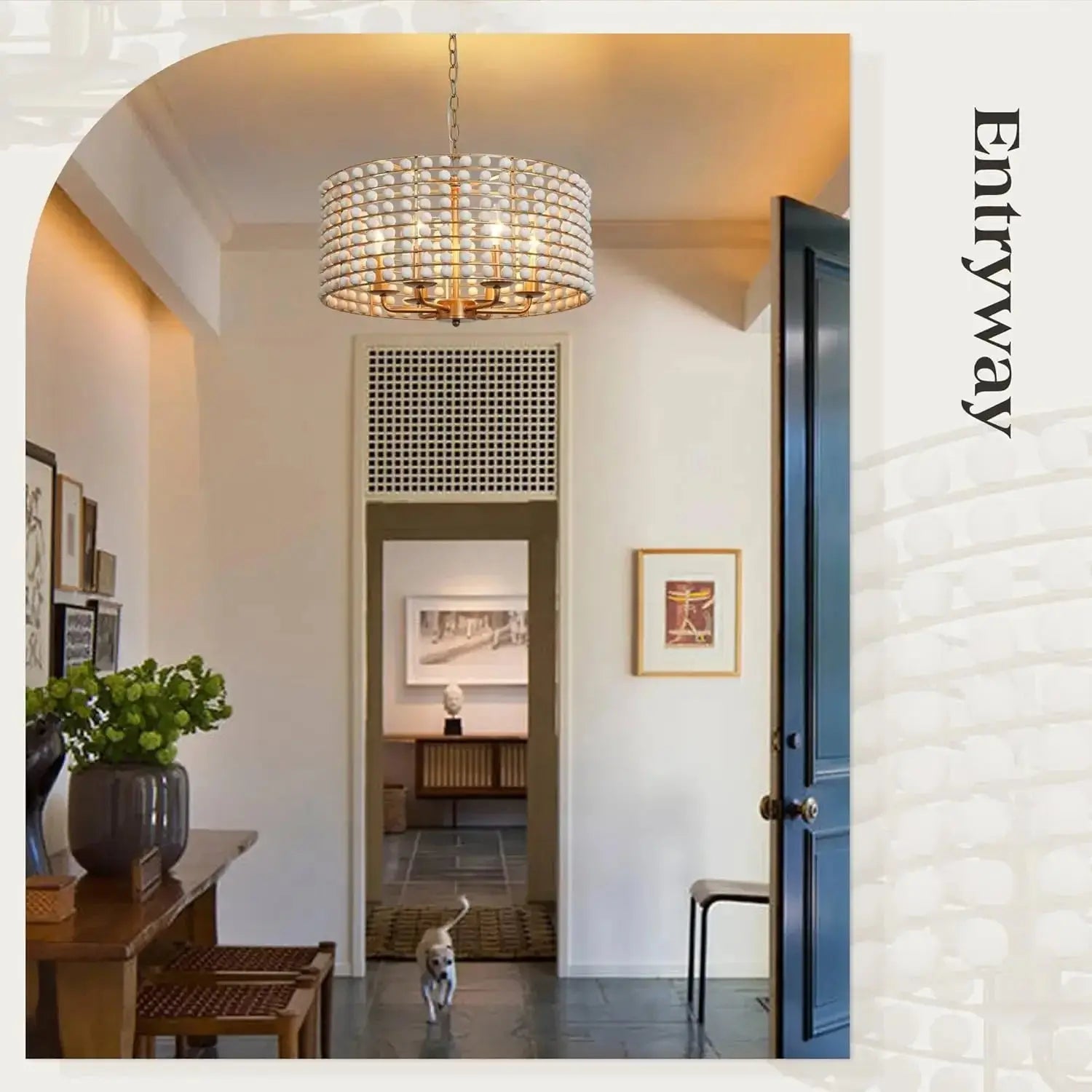 Boho Wood Farmhouse Chandelier