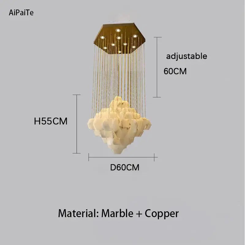 Nordic Retro Square Snowflake gypsum LED chandelier Hardware ceiling  lustre Creative restaurant design decorative Dimmable ChandeliersLife®