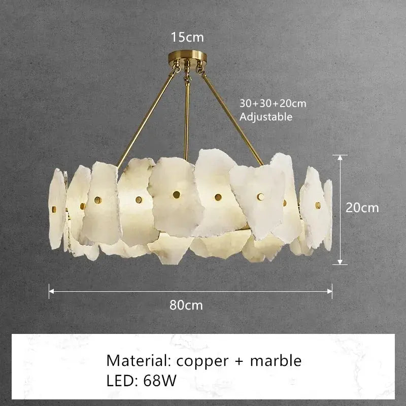 Round Ceiling Marble Chandelier