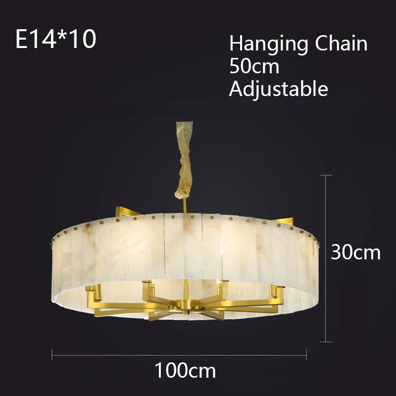 New Round Natural Marble Chandeliers ChandeliersLife®