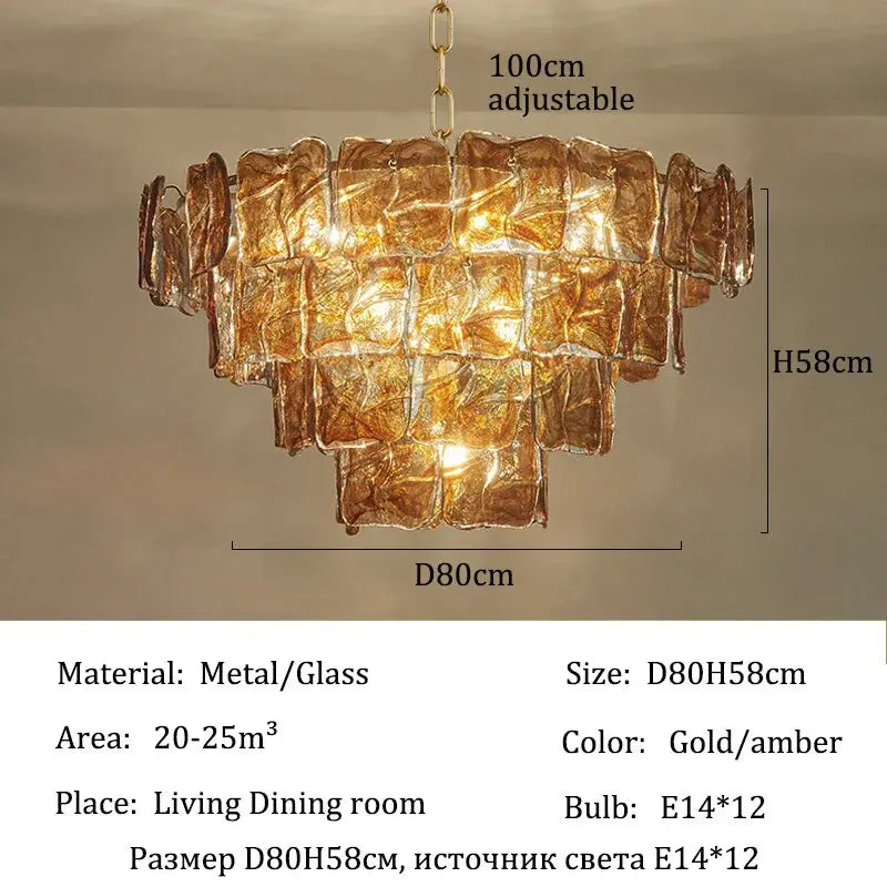 Virello Blue Glass Dining Room Chandelier