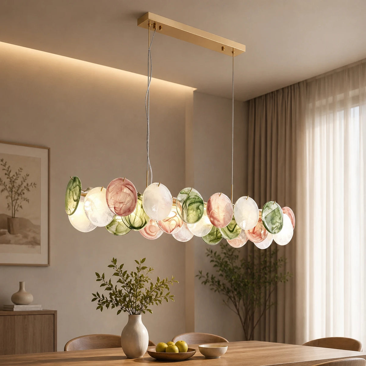 Vetrina Murano-inspired Art Deco Glass chandelier, product gallery image 3 of 14
