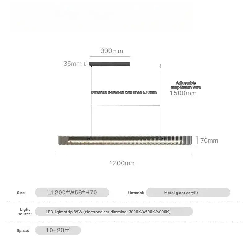 Minimalist Black Linear Chandelier Above Dining Table ChandeliersLife®