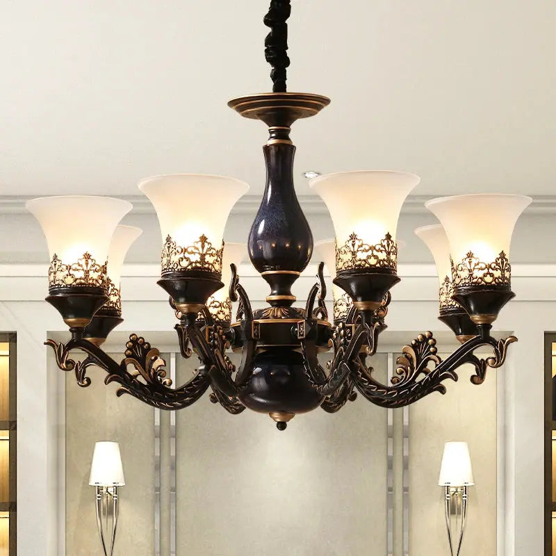 Dark Antique Ceramic Chandelier