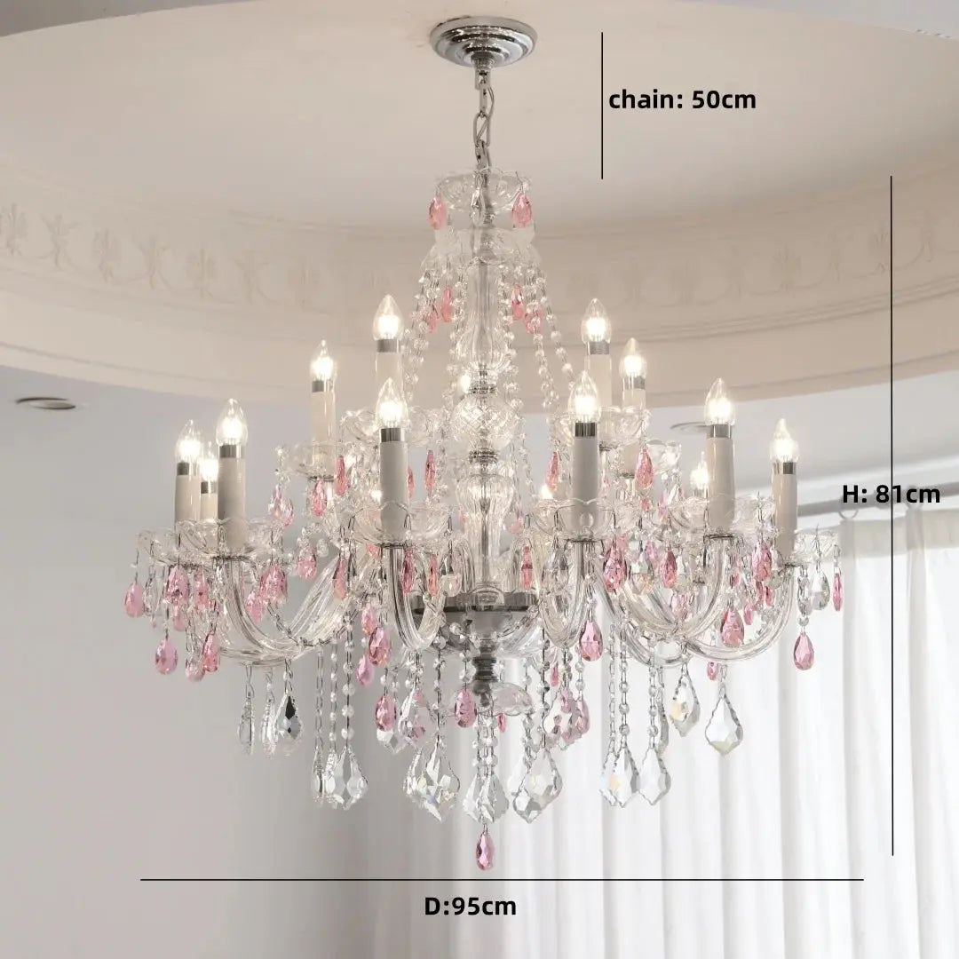 French Blue Crystal Chandelier