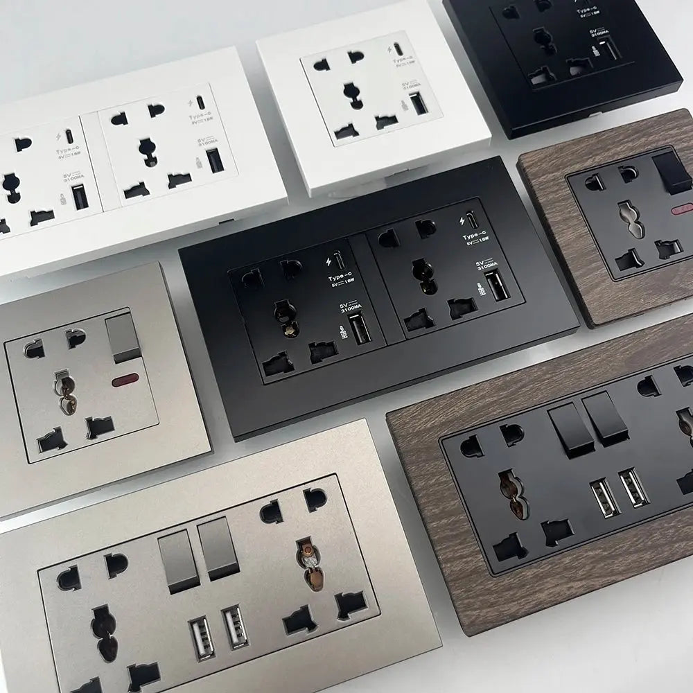 UK Wall Electrical Outlet with USB Charger