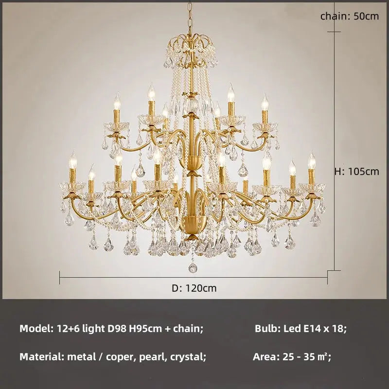 French Luxury Candle Chandelier
