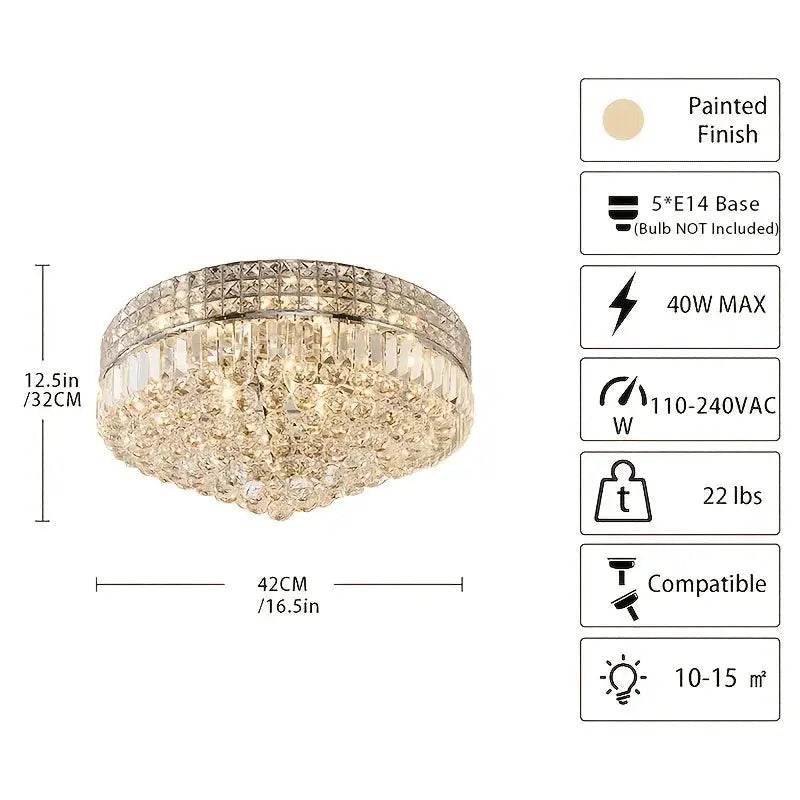 Modern Round Crystal Ceiling Light Fixture