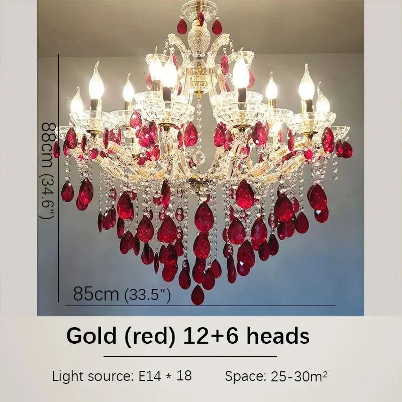 Red Luxury Crystal Chandelier