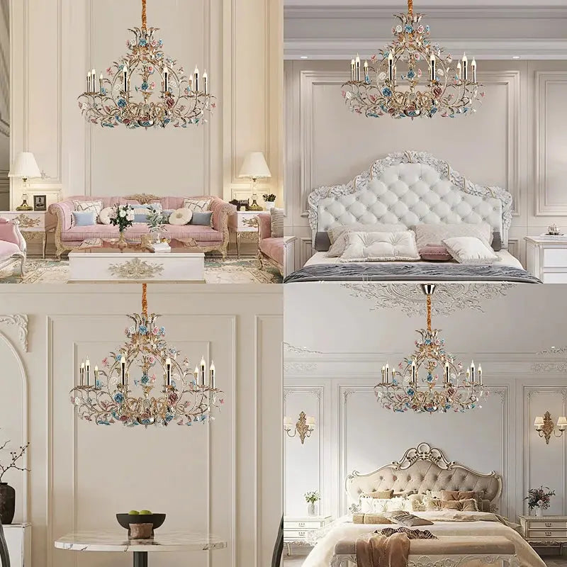 Coloured Floral Design Decorative Chandelier