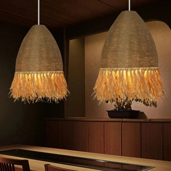 Retro Rattan Pendant Light