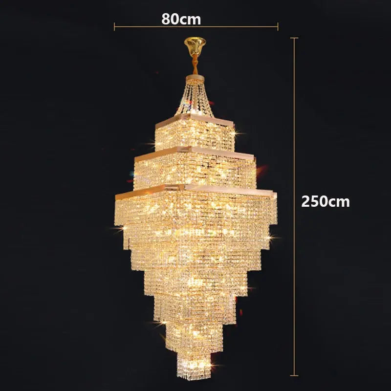 Rose Gold Stair Chandelier Luxury Chandelier