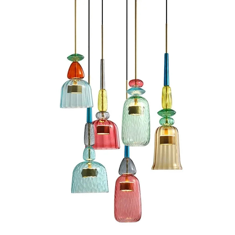 Modern Glass Colorful Hanging Lamps