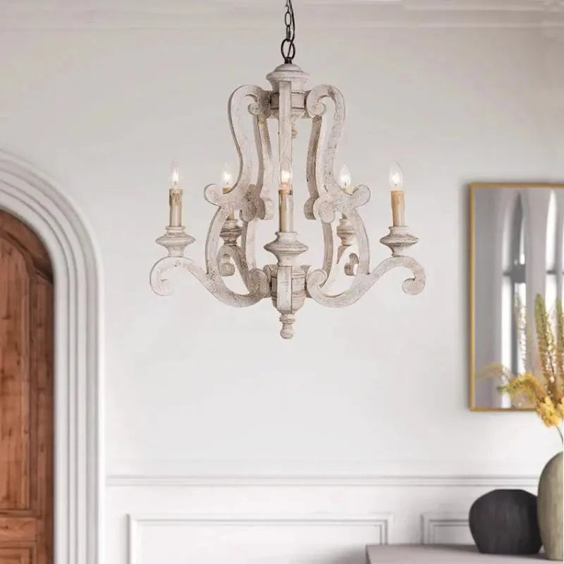 Farmhouse Wooden Chandelier For children's Room Bedroom Suspension Light Antique Hanging Lamp American Retro Loft Ceiling lamp ChandeliersLife®