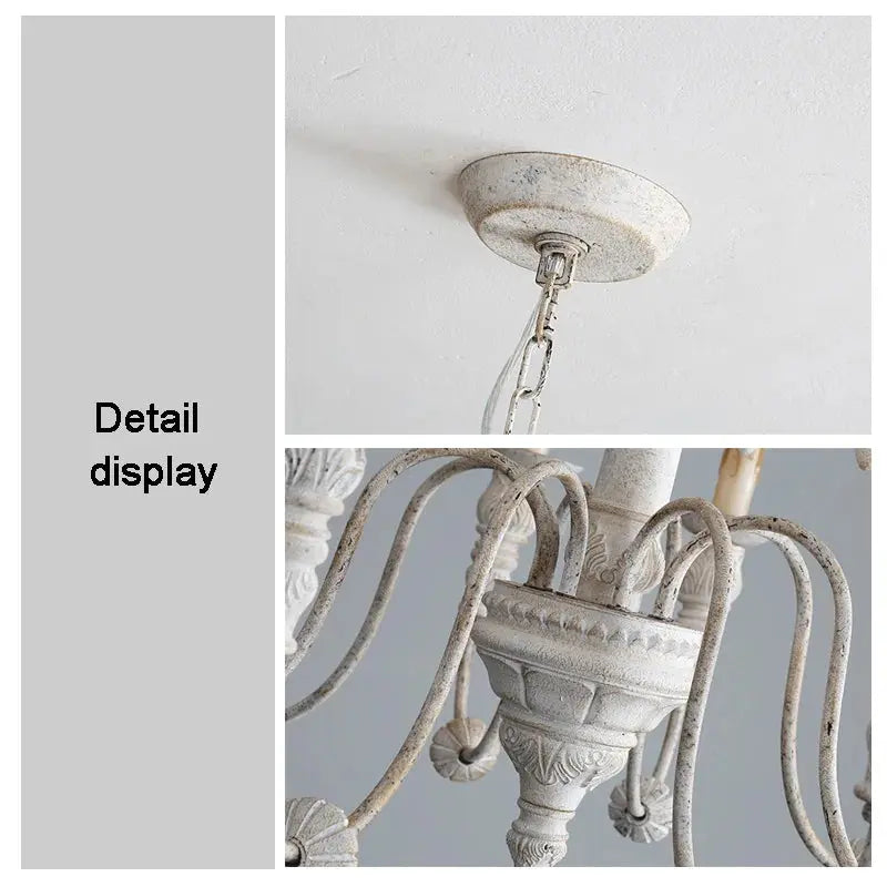 French Restaurant White Vintage Chandelier