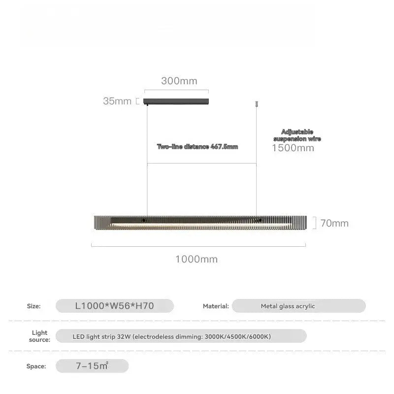 Minimalist Black Linear Chandelier Above Dining Table ChandeliersLife®