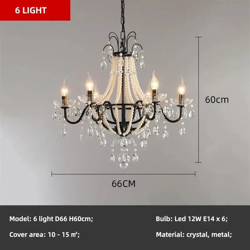 French Design Pearl Crystal Chandelier