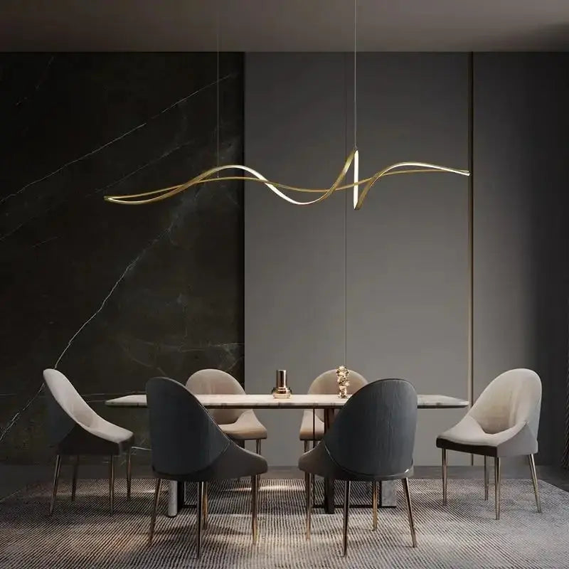 Ribbon Shape Design Dining Island LED Chandelier
