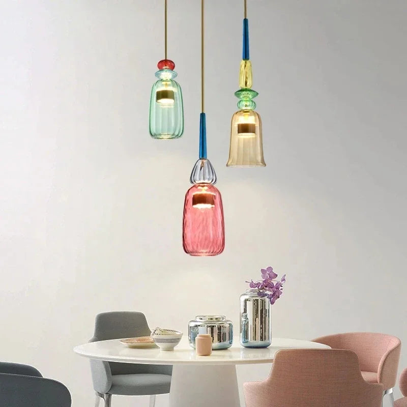 Modern Glass Colorful Hanging Lamps