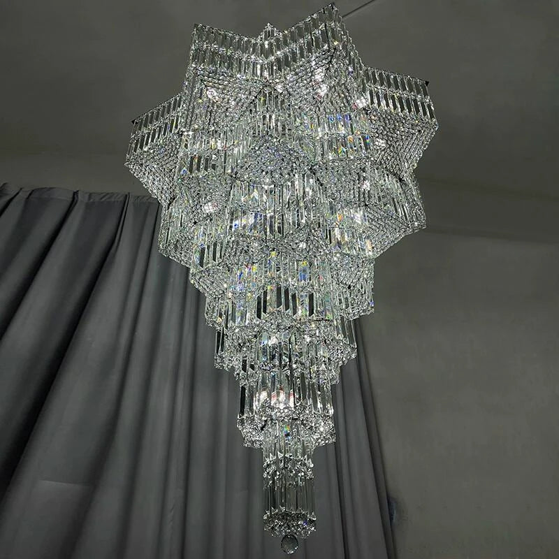 Luxury Villa Chandeliers Star Staircase Crystal Chandelier