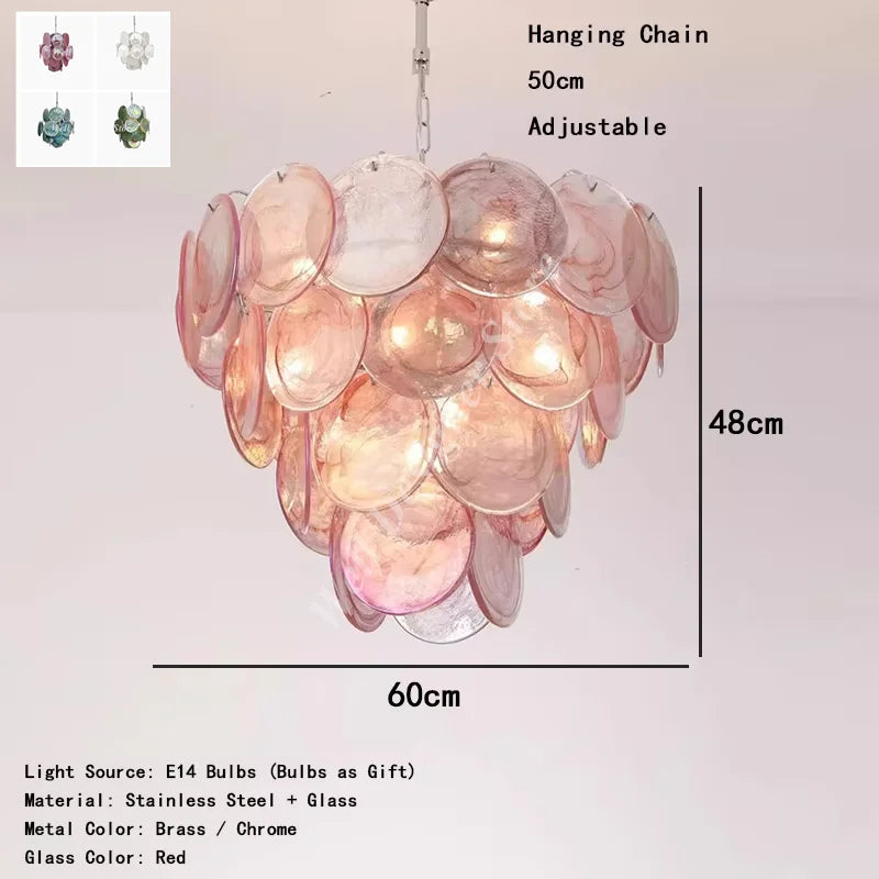 Calista Murano-inspired Art Deco Glass chandelier, product gallery image 8 of 15