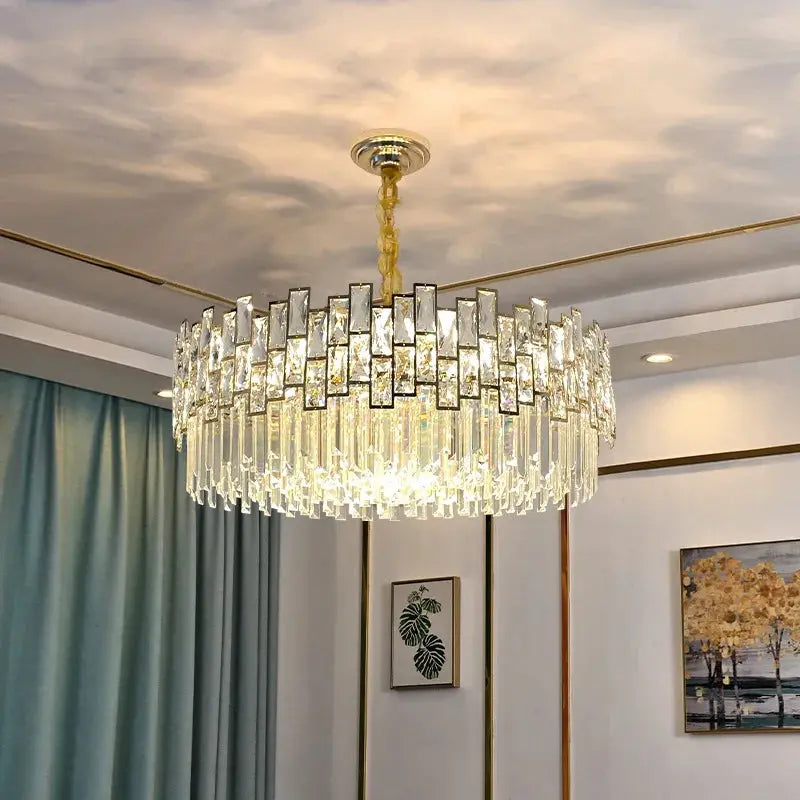 Postmodern Luxury Chandelier Suspend LED Lighting Fixtures Gold Black Crystal Round Oval Hanging Lamp For Living Room Decoration ChandeliersLife®