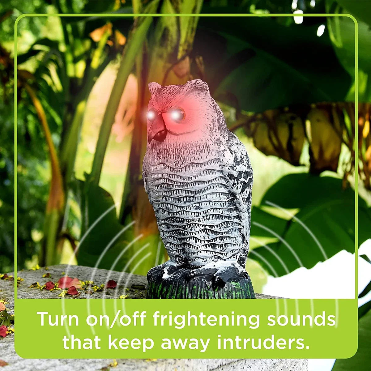 Owl Decoy Light for Outdoor Garden Yard Bird Repellent