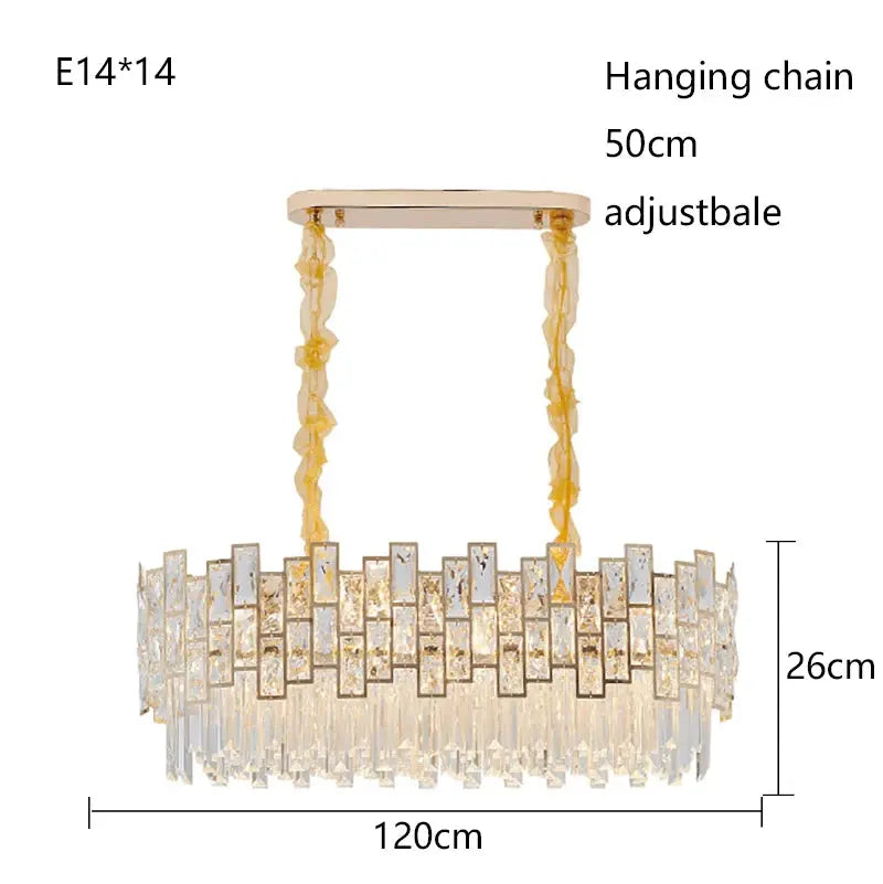 Postmodern Luxury Chandelier Suspend LED Lighting Fixtures Gold Black Crystal Round Oval Hanging Lamp For Living Room Decoration ChandeliersLife®