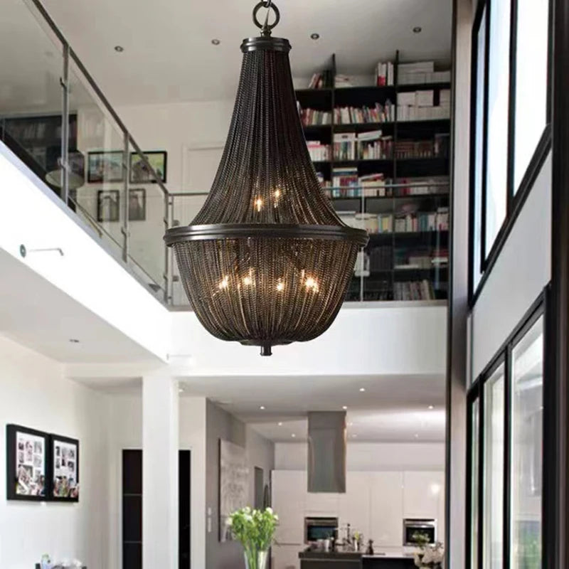 Black American Tassel Ceiling Chandelier ChandeliersLife®