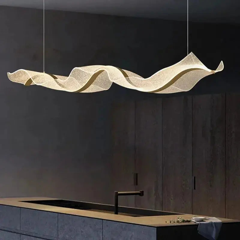 Modern Minimal LED Chandelier Wave Design