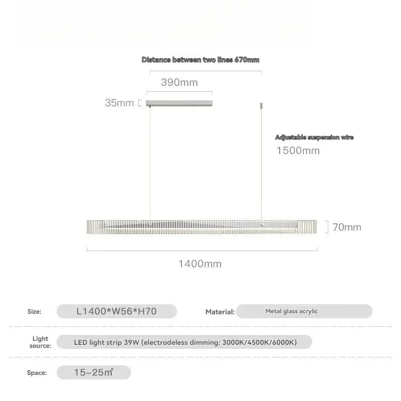 Minimalist Black Linear Chandelier Above Dining Table ChandeliersLife®