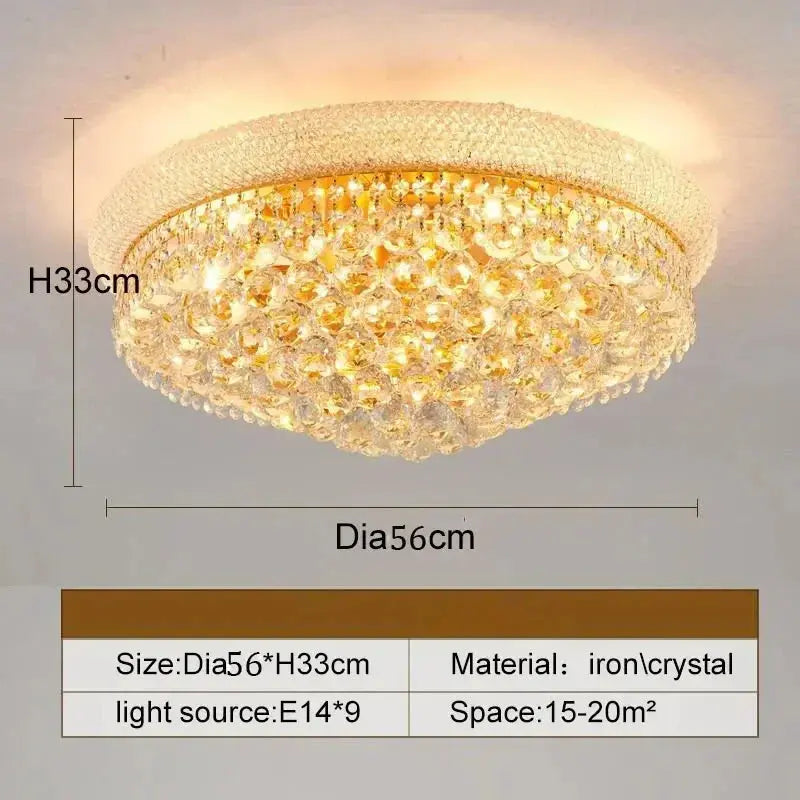 Morden Crystal Ceiling Lamp Bedroom Atmospheric